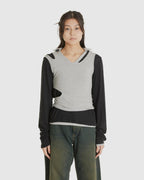 Jess Three Layers Polo Black/Grey