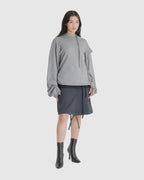 Strap Loose Long-sleeve Knit Grey