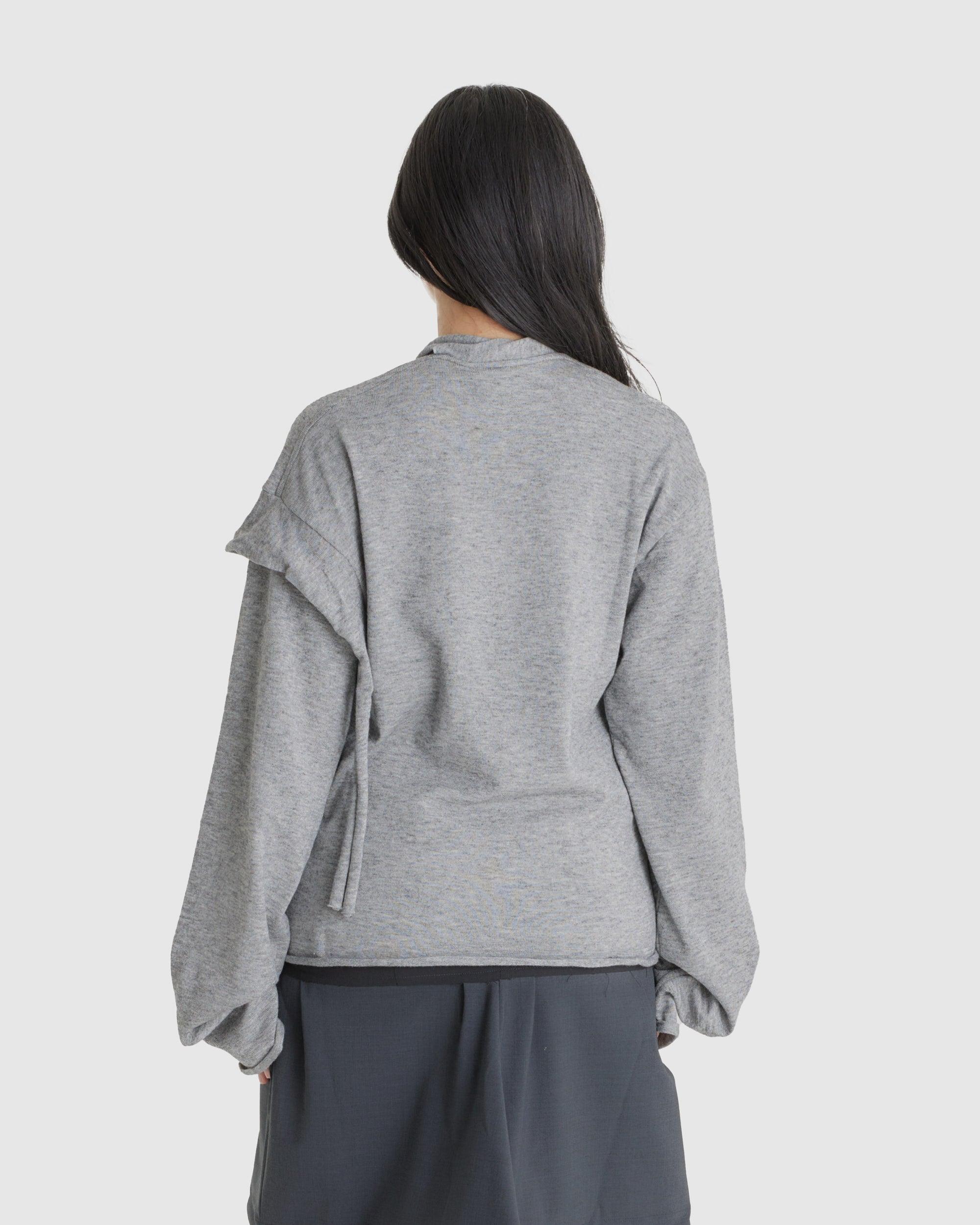 Strap Loose Long-sleeve Knit Grey