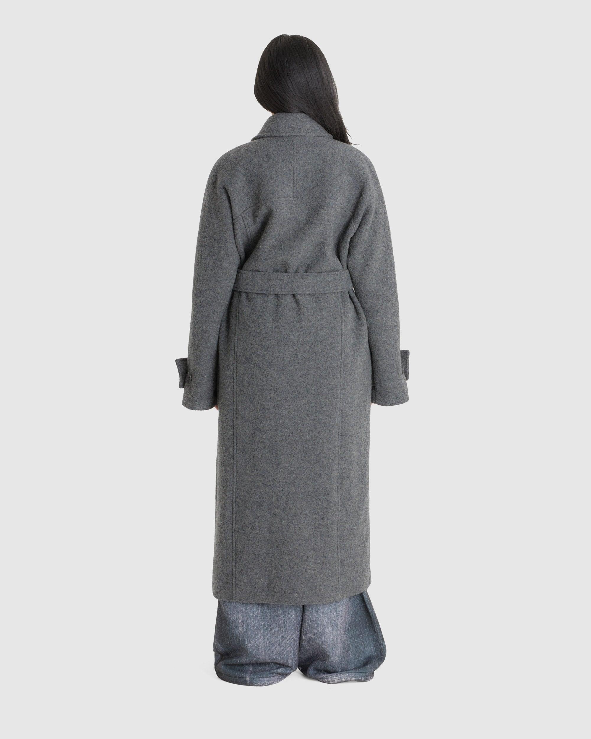Wool High Neck Cocoon Coat