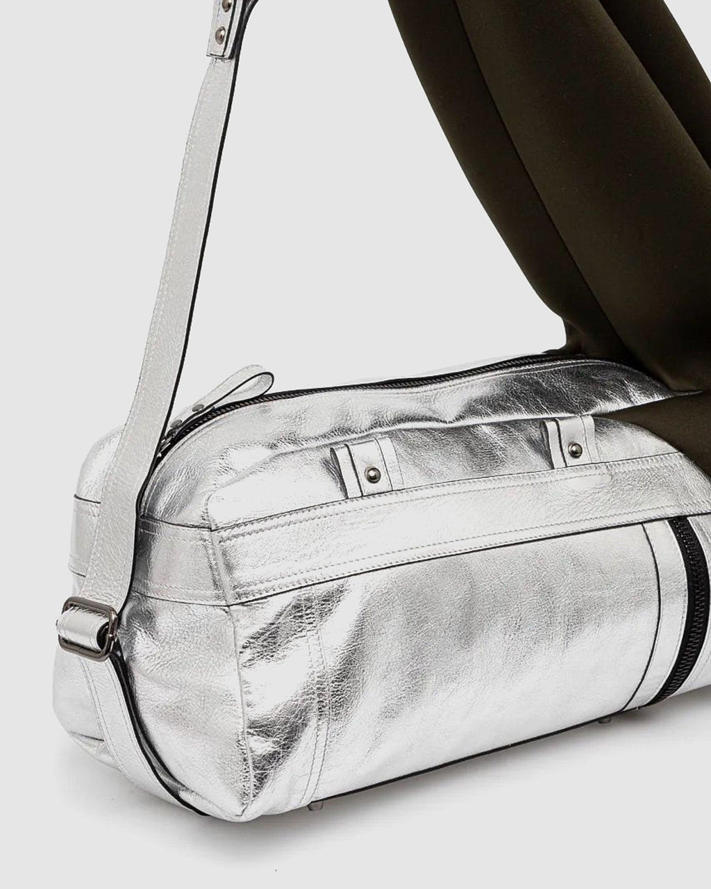 Neoprene Leather Bag Silver