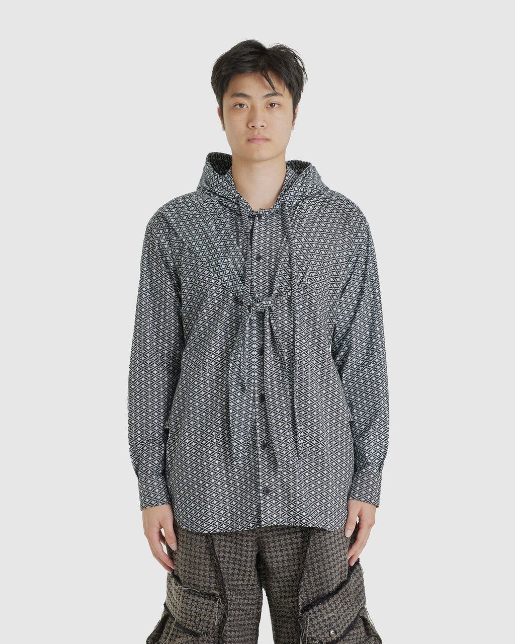 Hooded Cross Knot Shirt