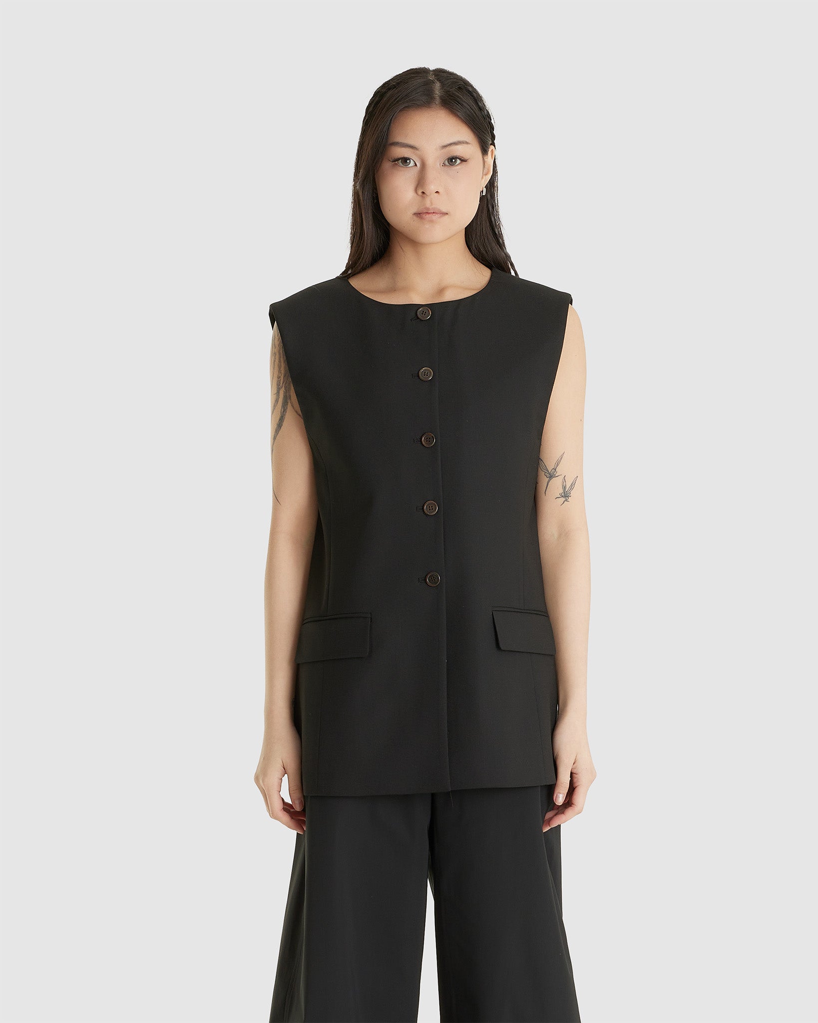 Oversized Button-up Vest