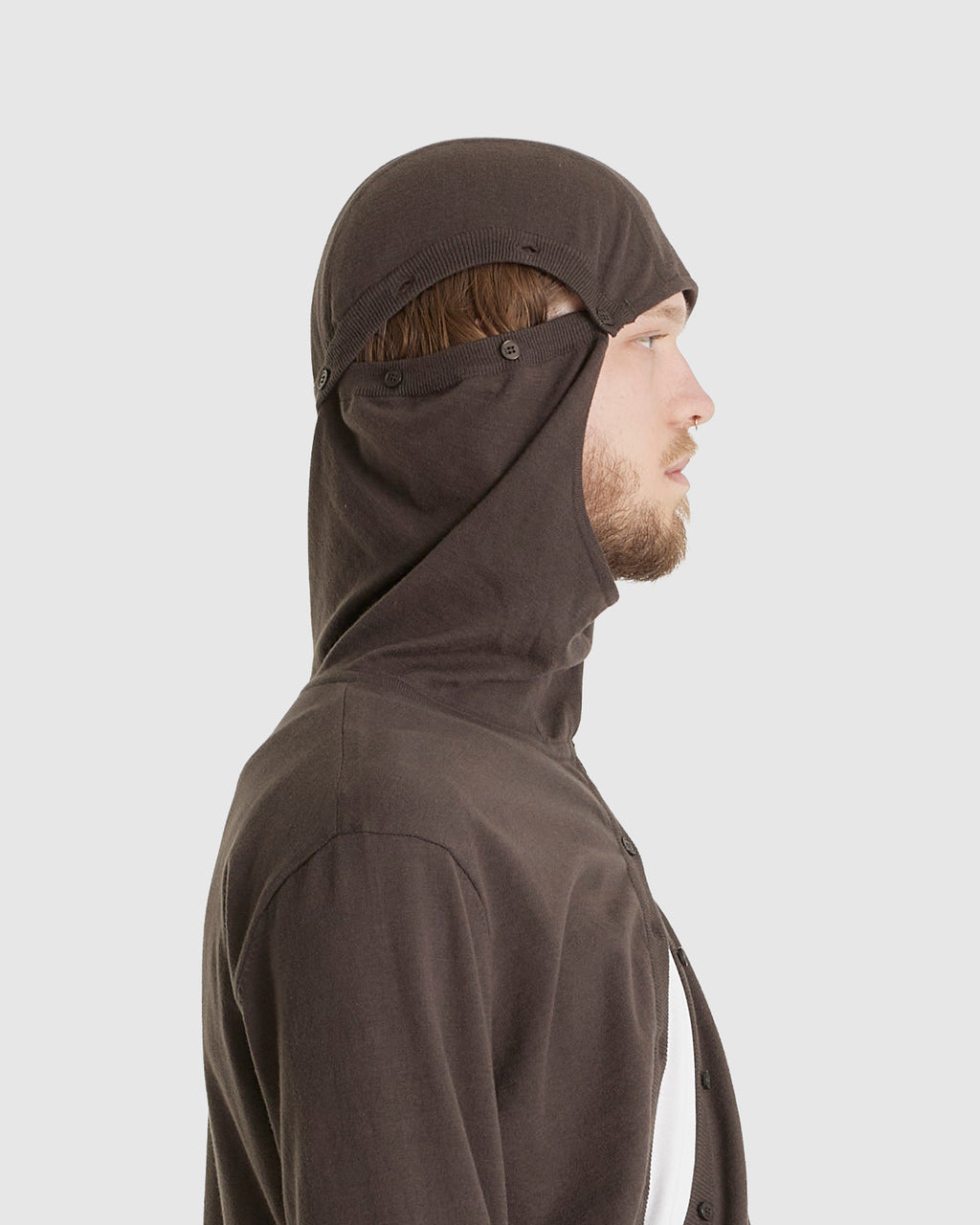 8.0 Knit Hoodie Centre Brown