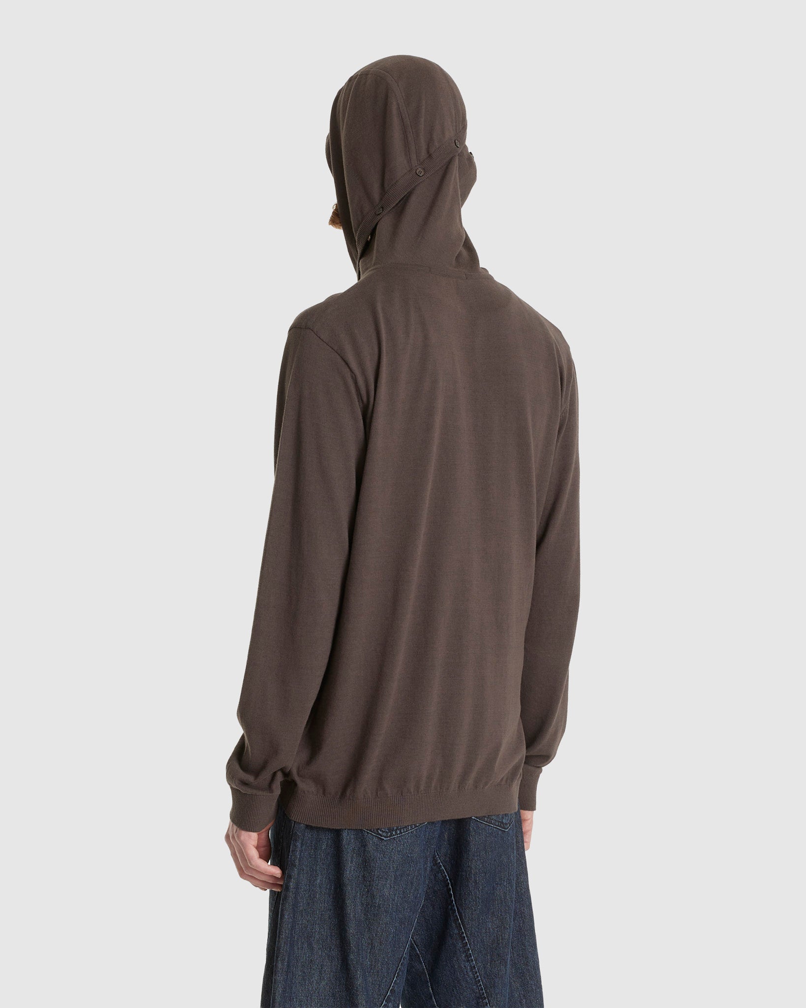 8.0 Knit Hoodie Centre Brown