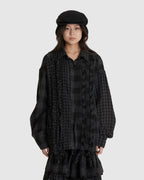 Crinkled Ruffle Shirt Black