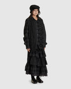 Crinkled Ruffle Shirt Black