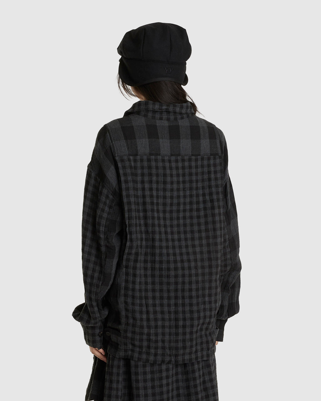 Crinkled Ruffle Shirt Black