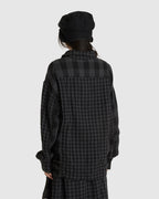 Crinkled Ruffle Shirt Black