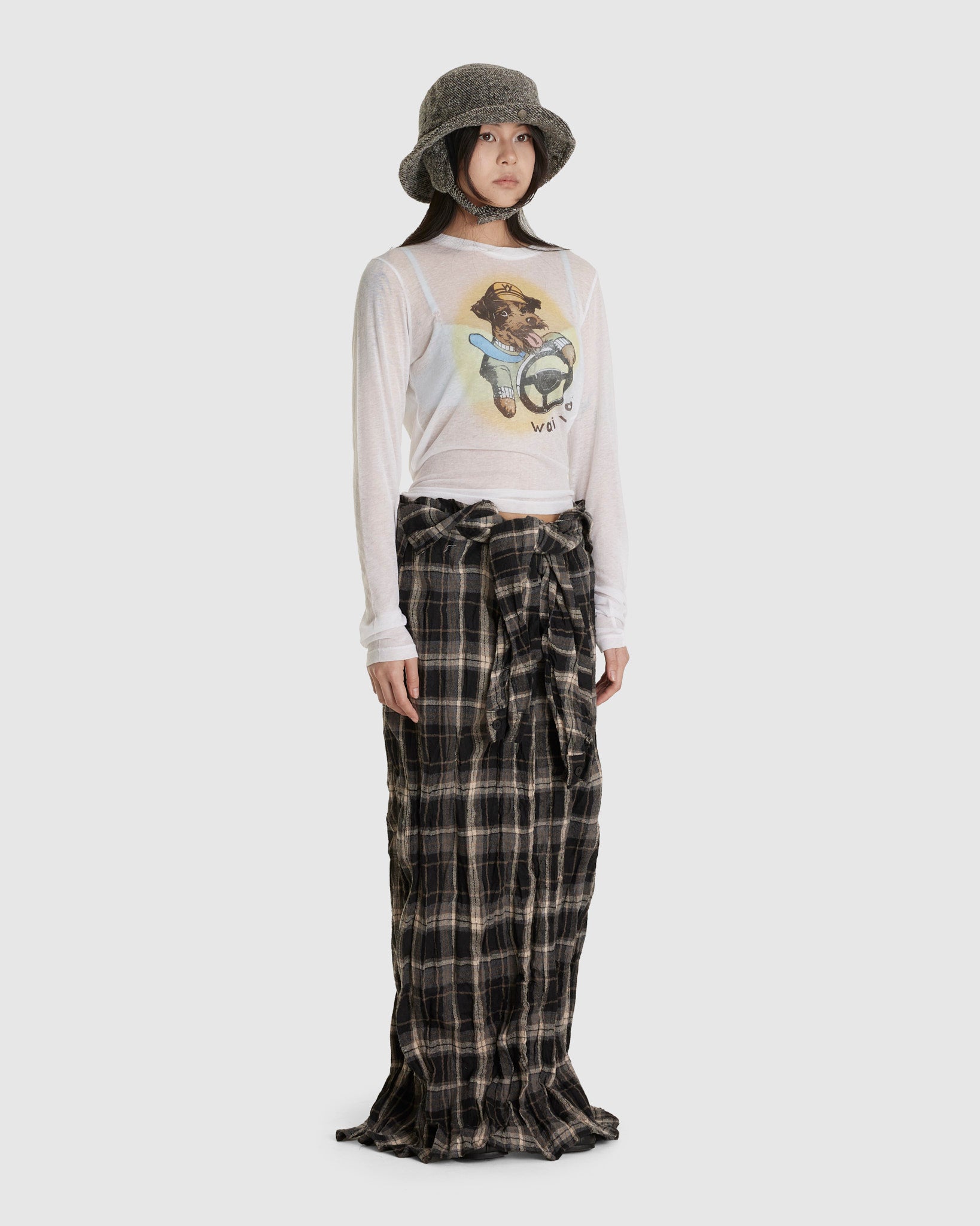 Crinkled Shirt Maxi Skirt