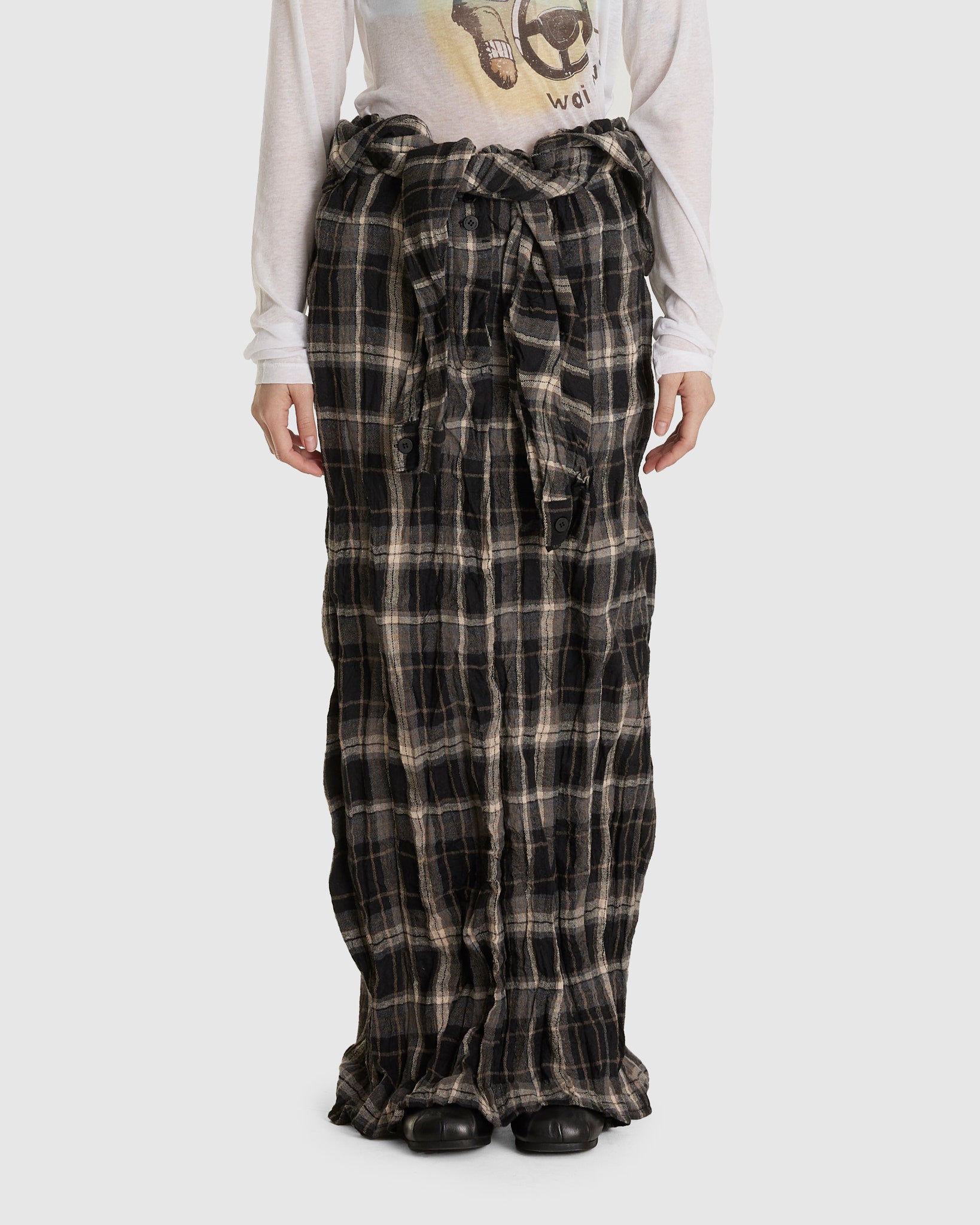 Crinkled Shirt Maxi Skirt