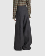 Griddle Trouser Stone Grey Plisse Wool