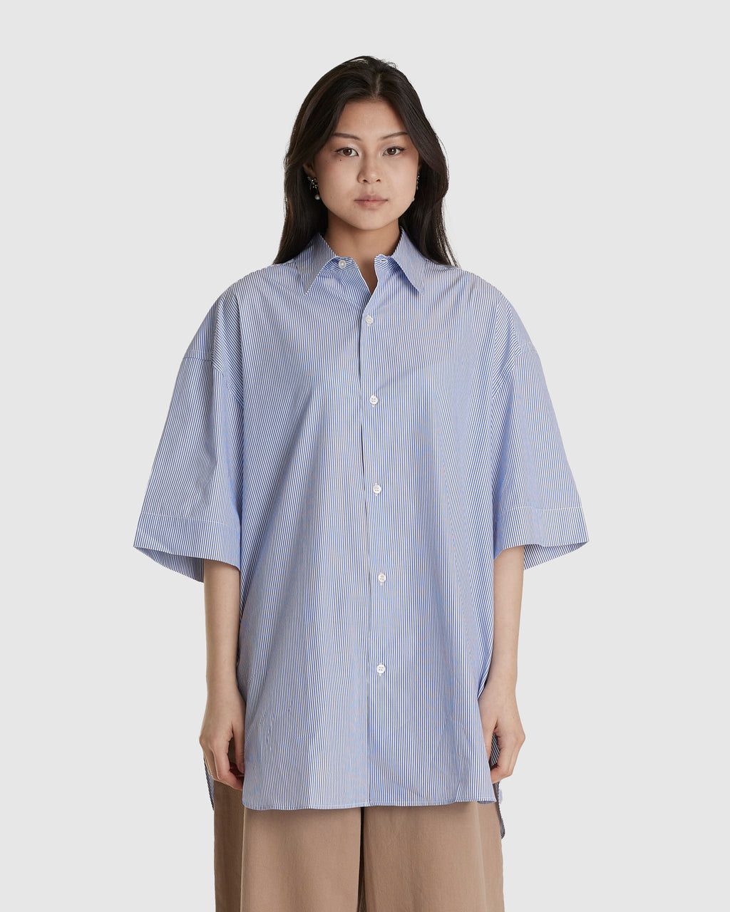 Short Sleeve Shirt Blue/White (W)