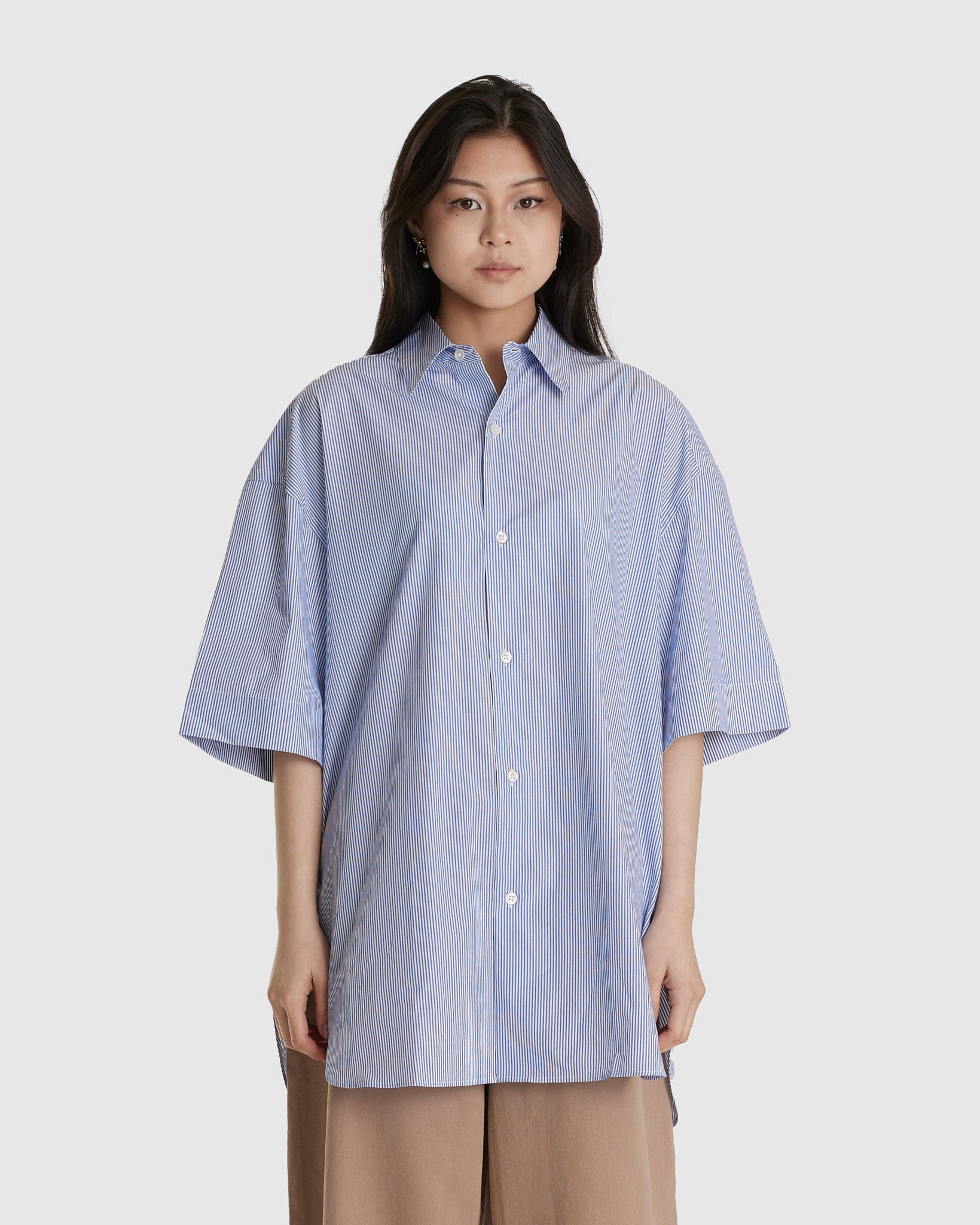 Short Sleeve Shirt Blue/White (W)