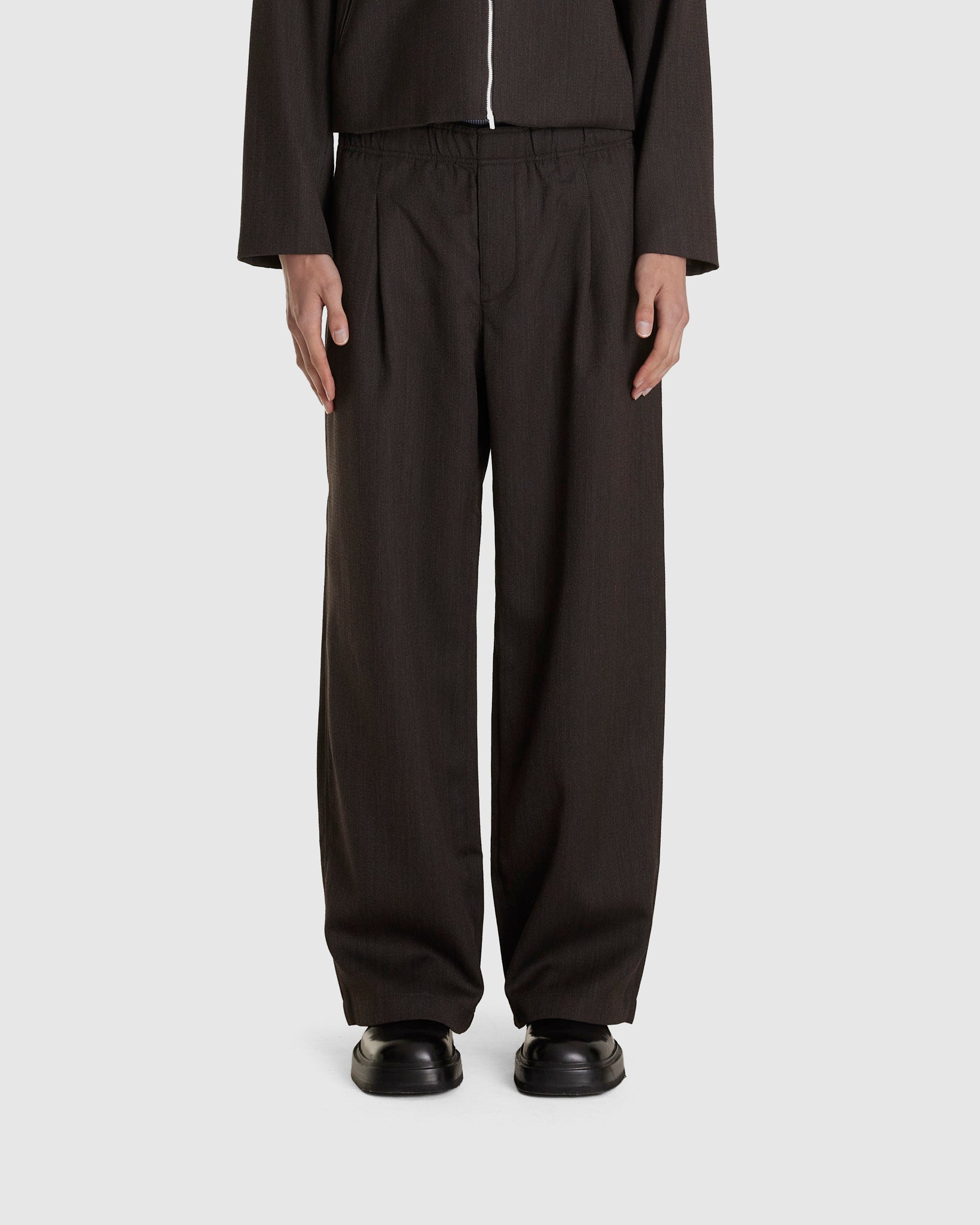 Leisure Trouser Havana Brown Chain Wool