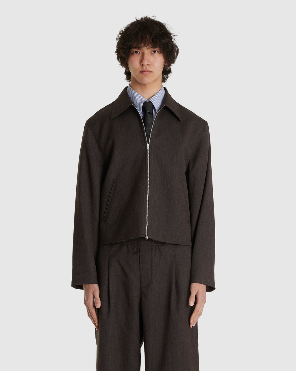 Mini Jacket Havana Brown Chain Wool