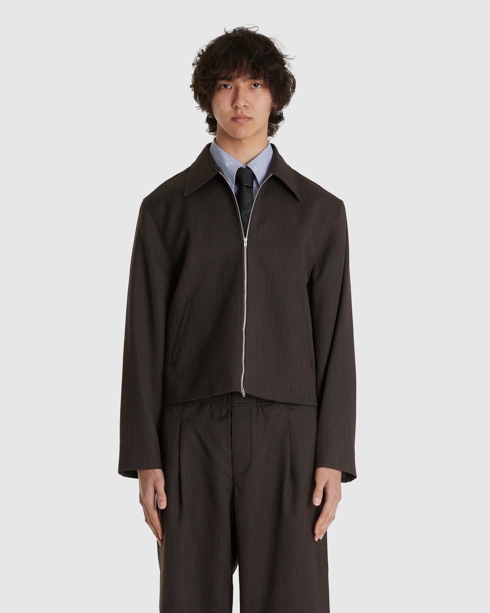 Mini Jacket Havana Brown Chain Wool