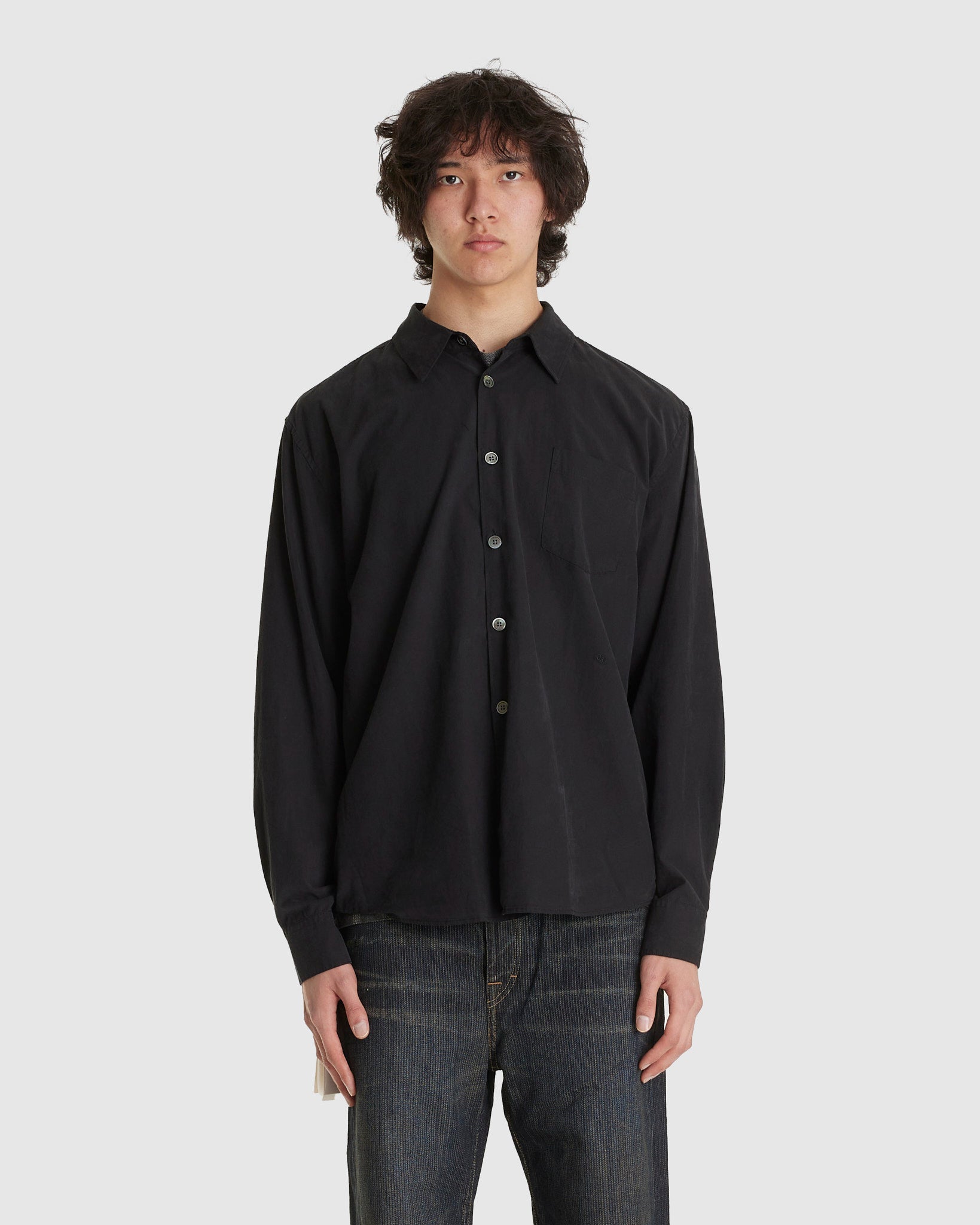 Beyond Shirt Black Causal Liquid Poplin