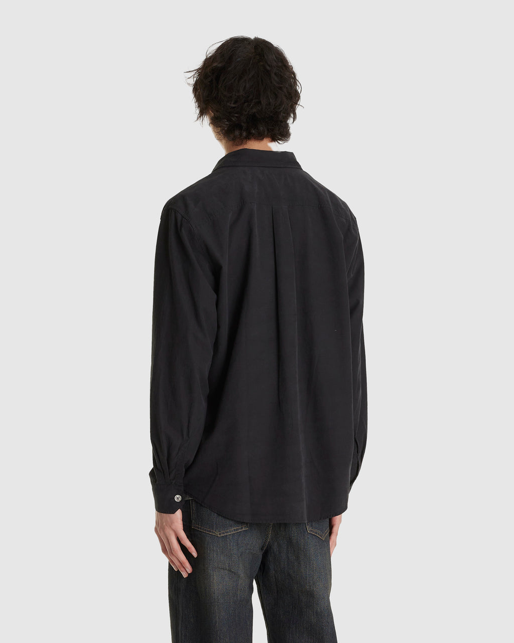 Beyond Shirt Black Causal Liquid Poplin