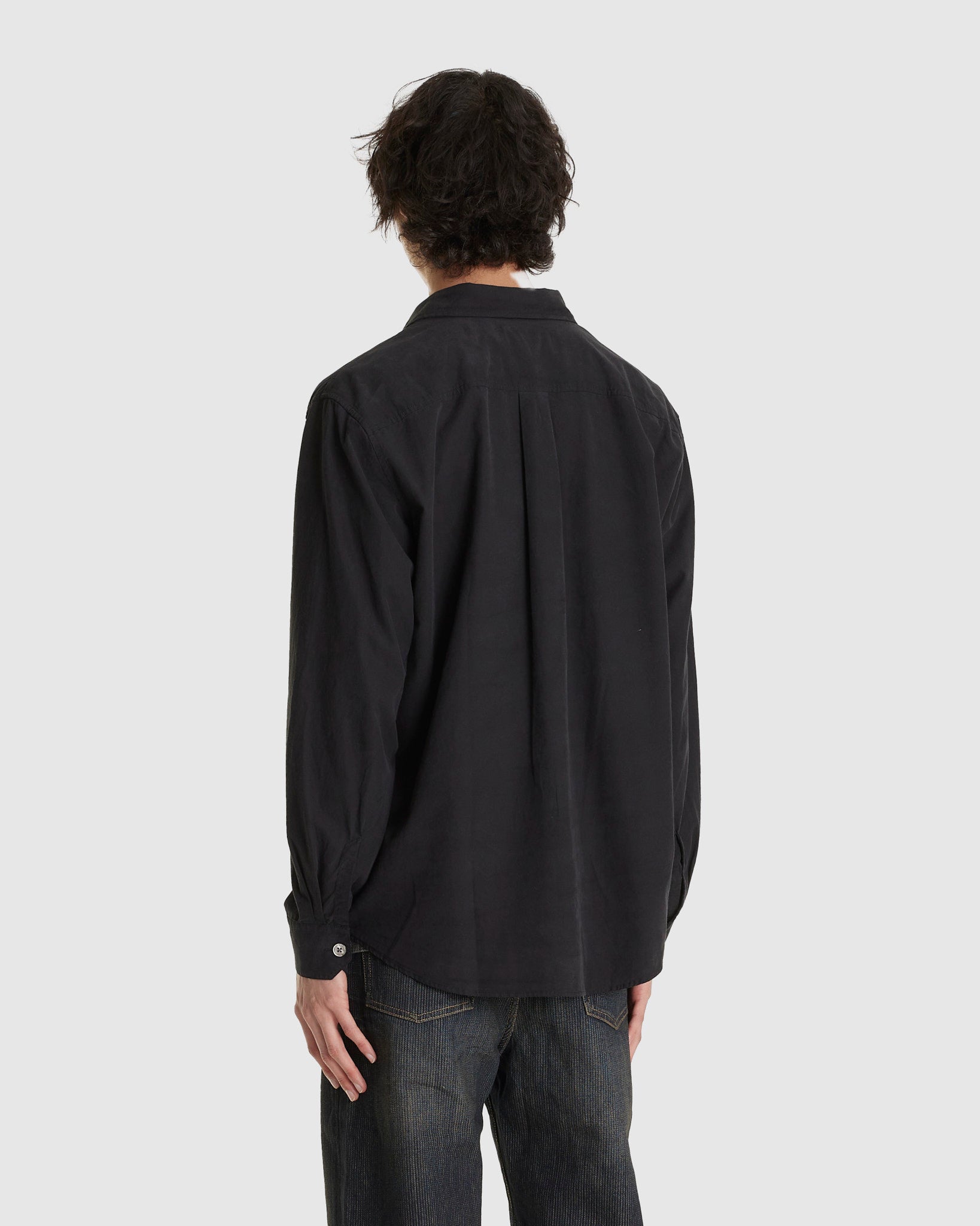 Beyond Shirt Black Causal Liquid Poplin