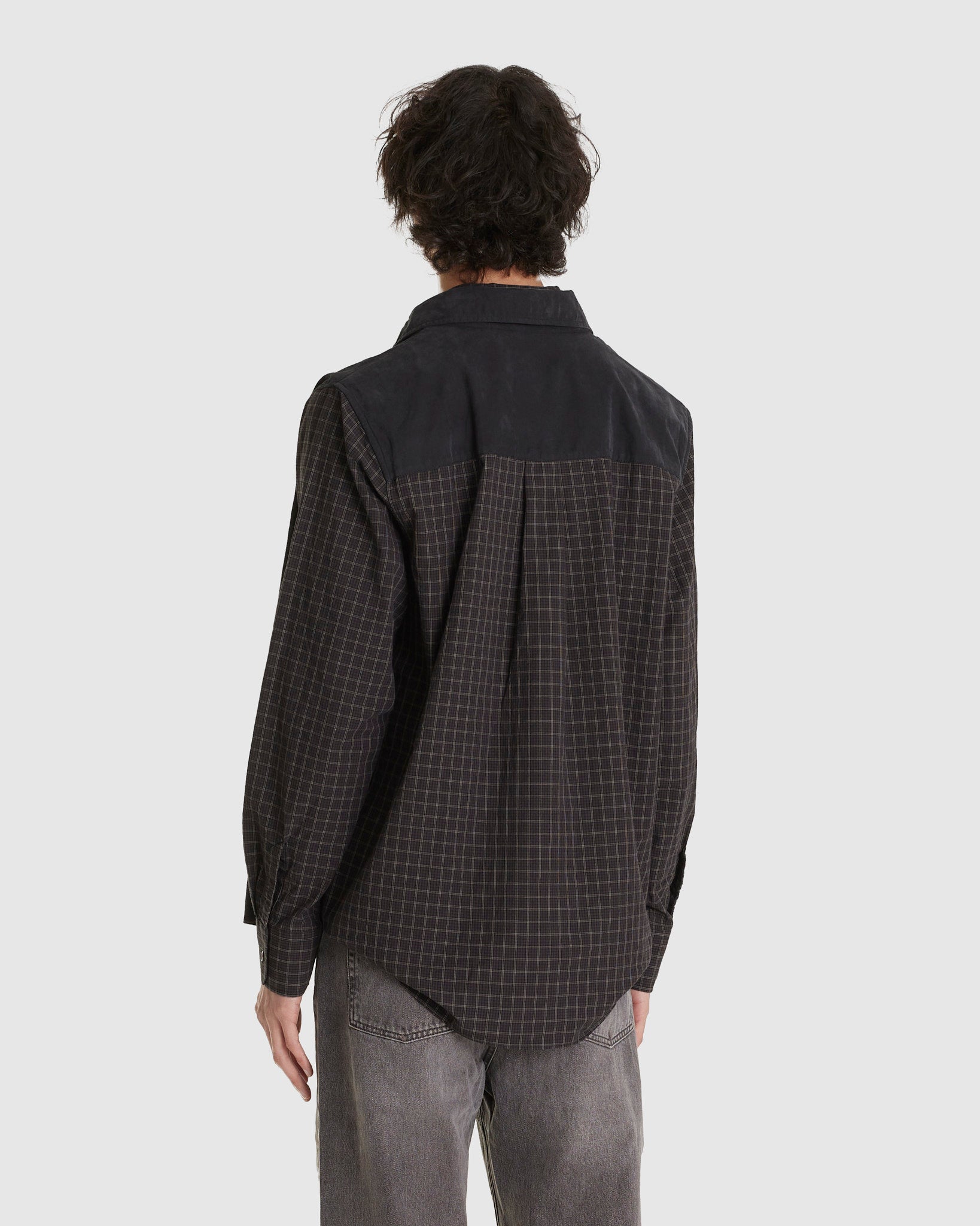 Double Borrowed Shirt Black Faux Lumberjack Check