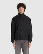 Mock Bomber Draping Black Lyocell