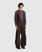 Sun-bleached Pleated Bomber Brown