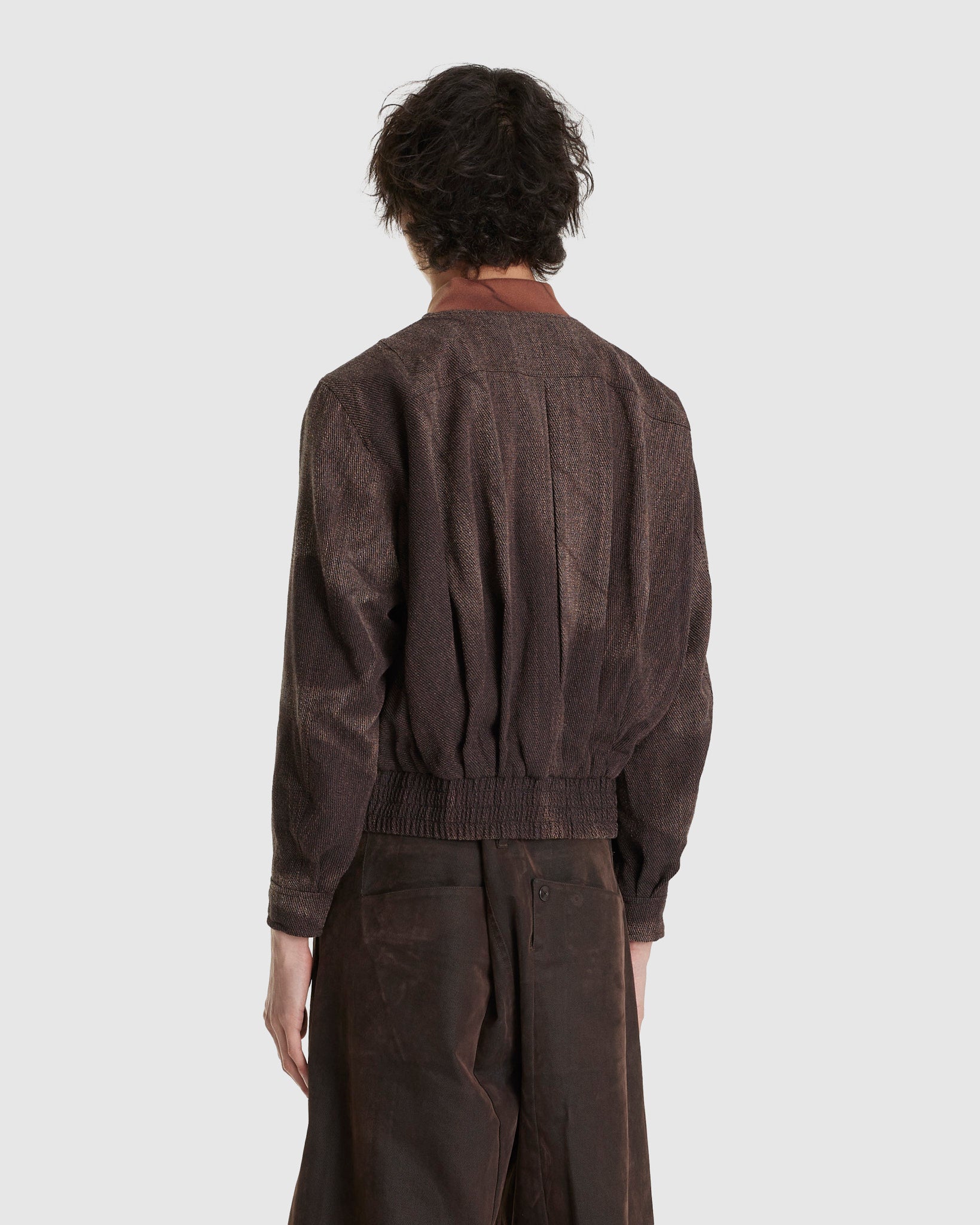 Sun-bleached Pleated Bomber Brown