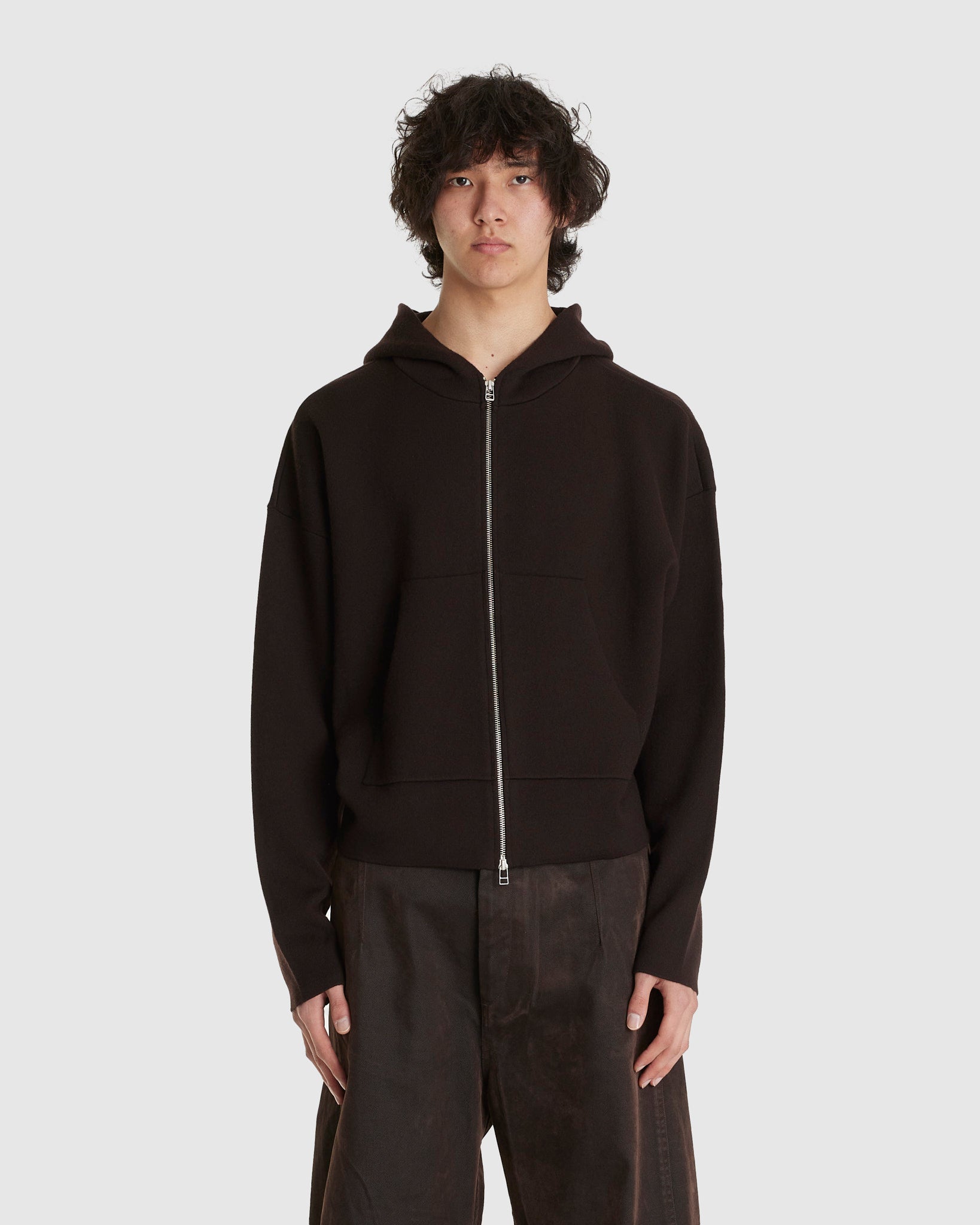 Ordo Knitted Parka Dark Brown