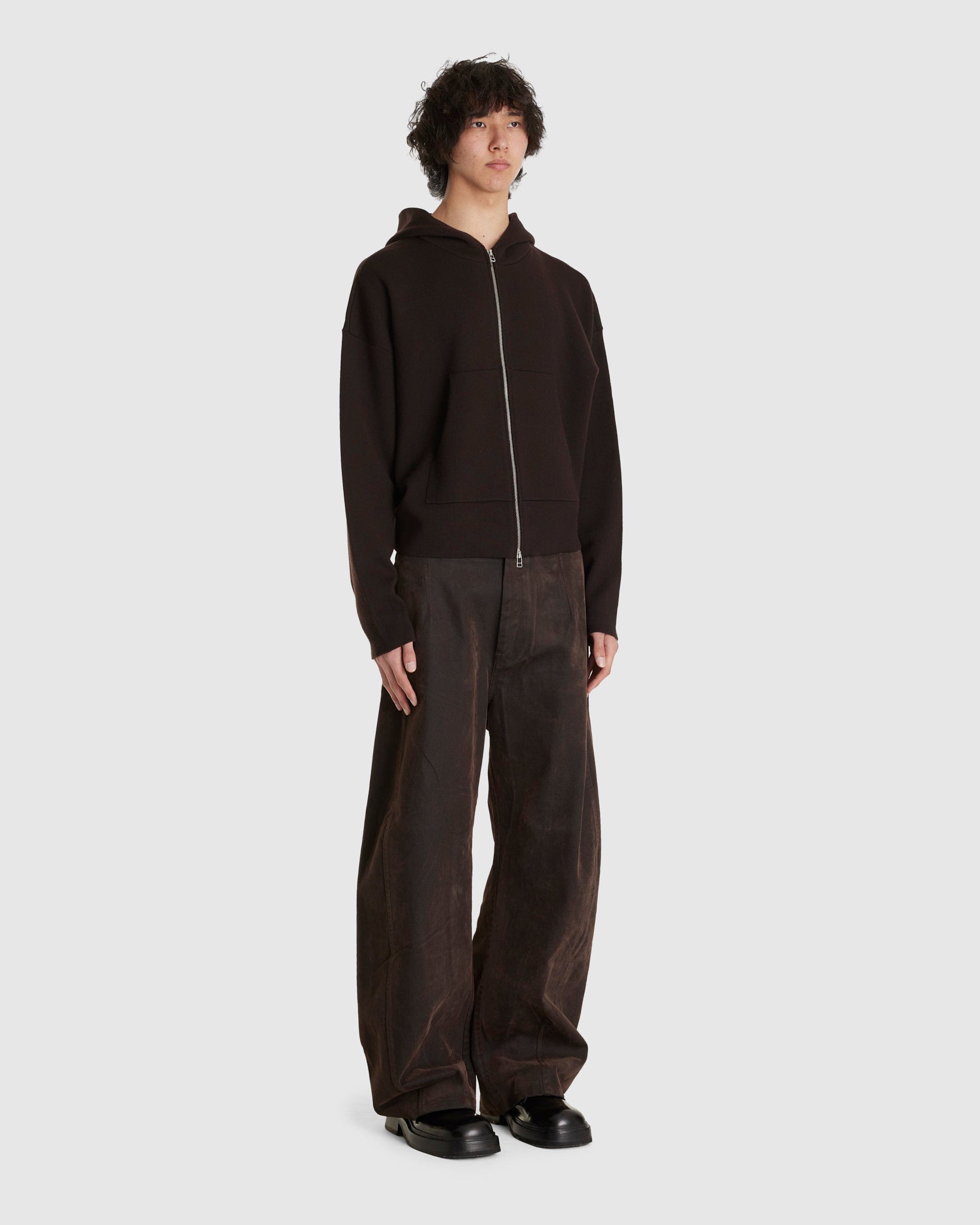 Ordo Knitted Parka Dark Brown