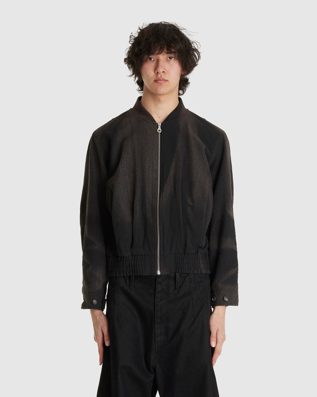 Sun-bleached Pleated Bomber Black