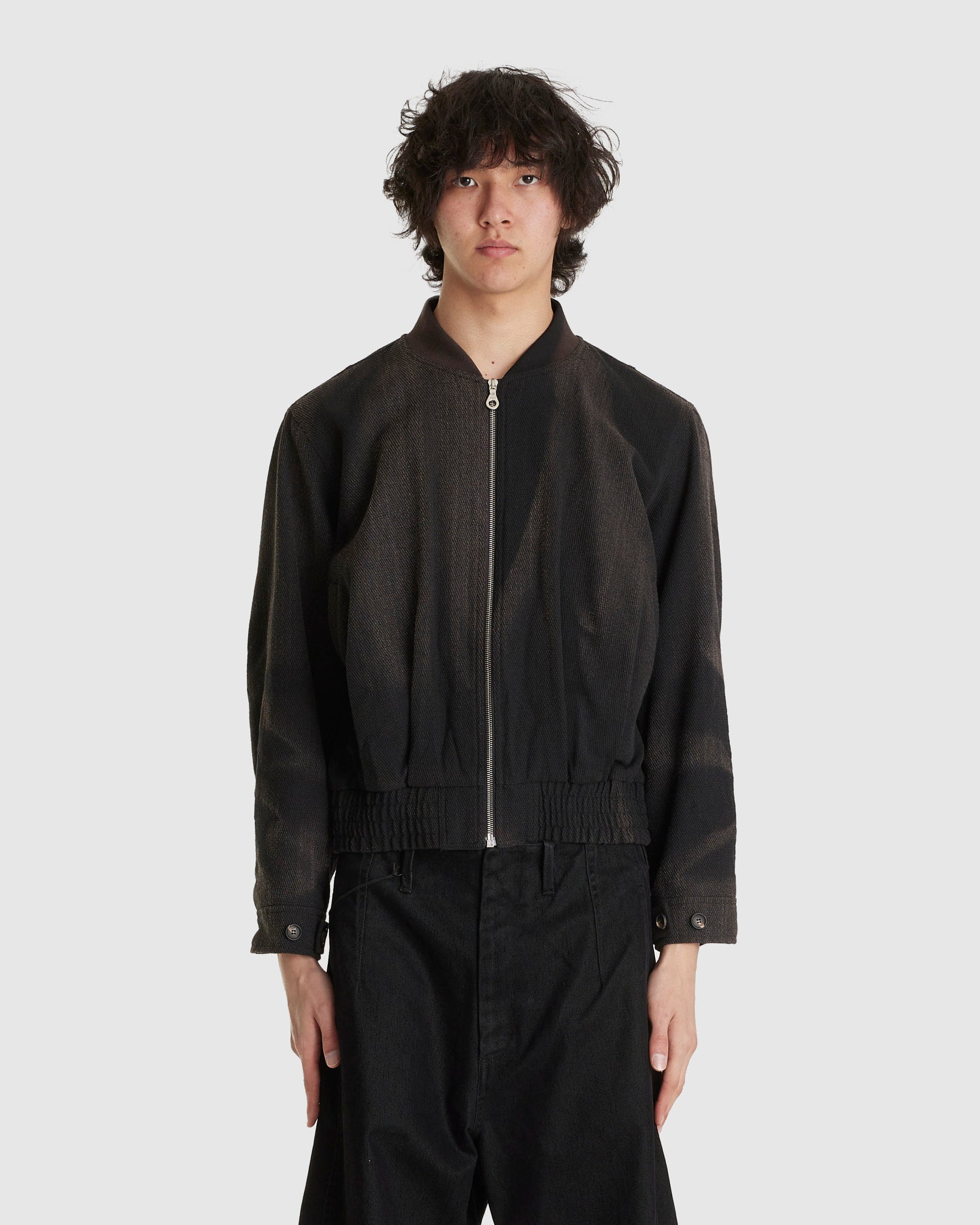 Sun-bleached Pleated Bomber Black
