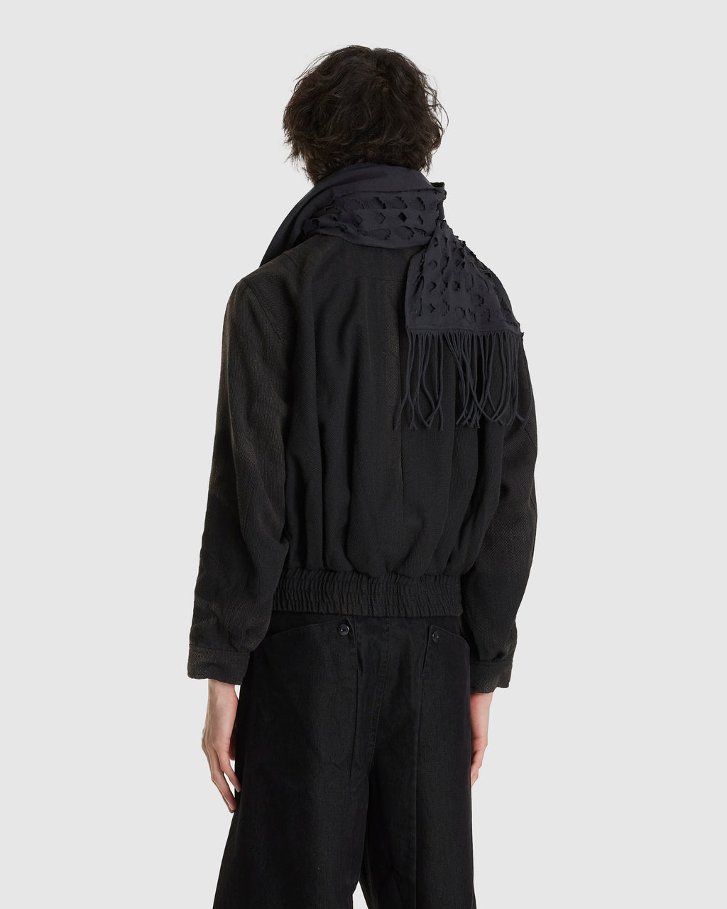 Sun-bleached Pleated Bomber Black