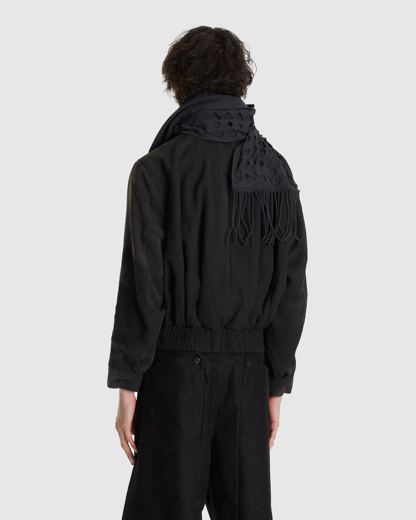 Sun-bleached Pleated Bomber Black