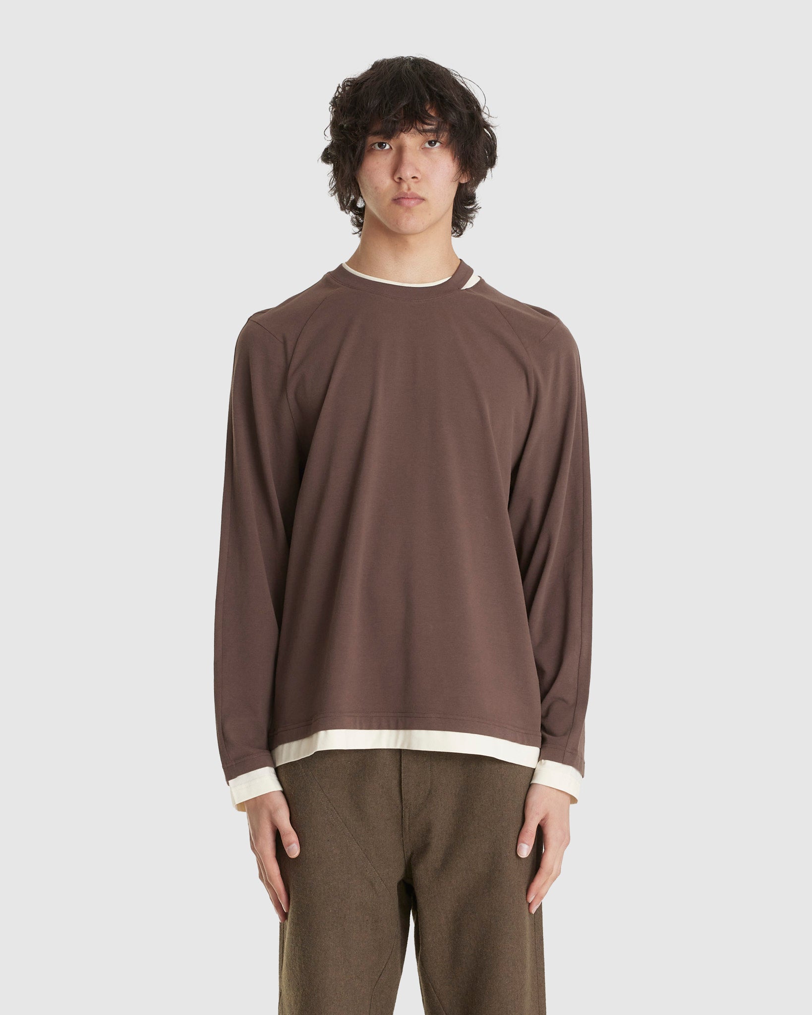 Basic Boy T-Shirt LS Brown