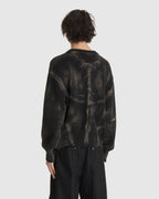 Painted Corset Knit Cardigan Black