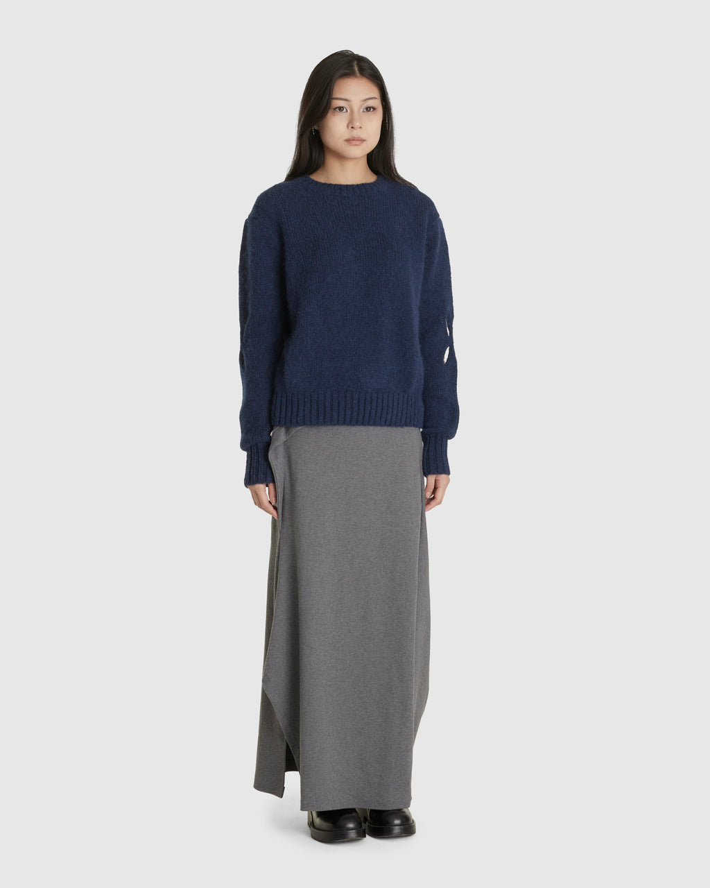 Slashed Shaggy Jumper Navy (W)