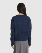 Slashed Shaggy Jumper Navy (W)