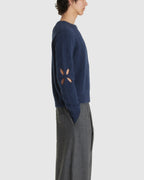 Slashed Shaggy Jumper Navy