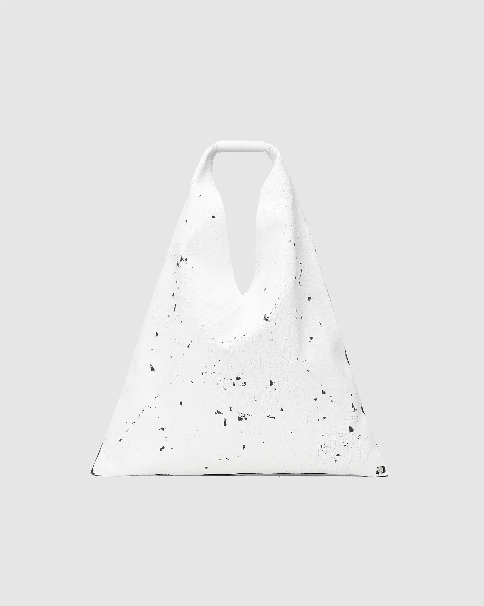 Leather Japanese Bag Medium White Paint