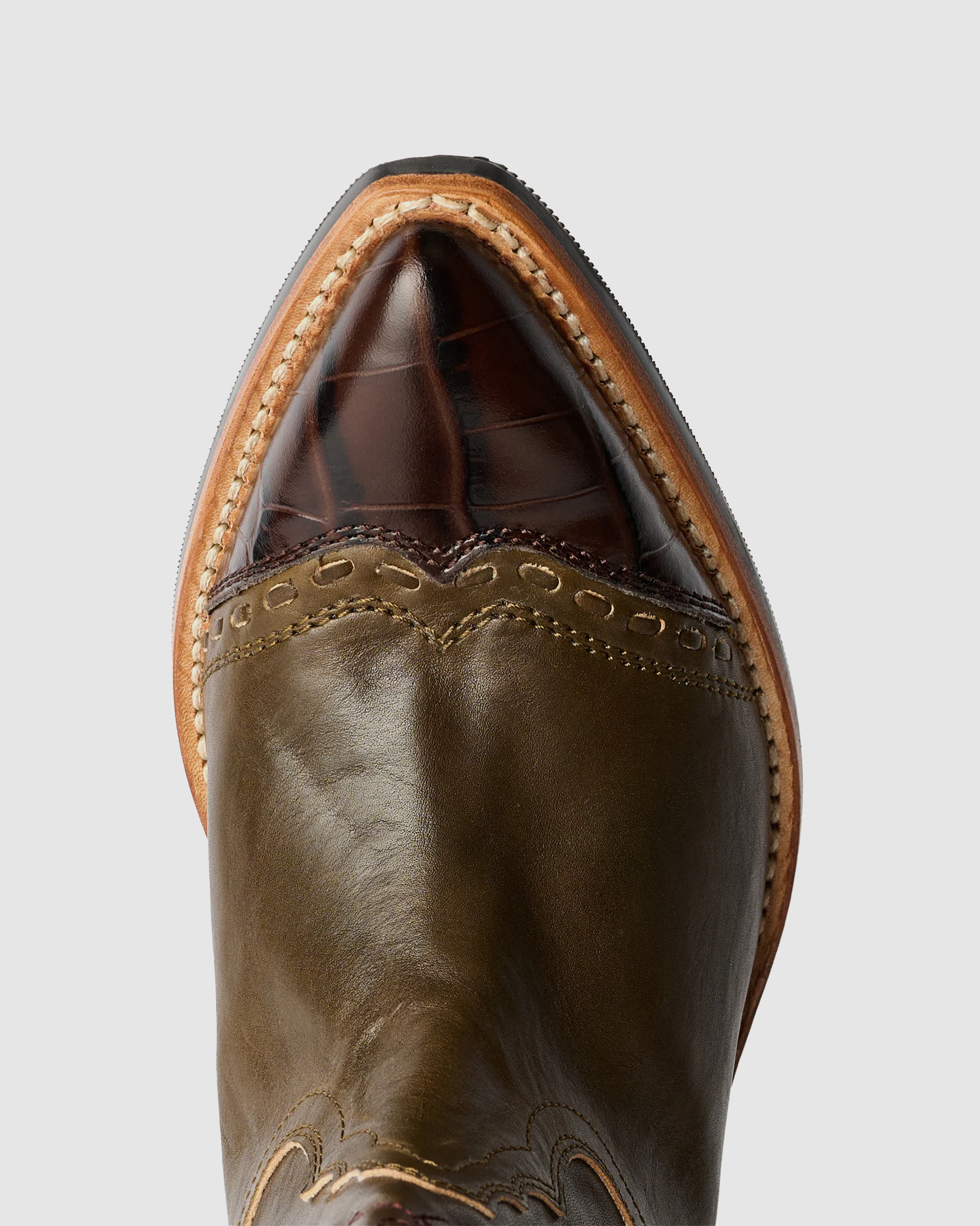 Floral Consultant Boot True Dye Olive Leather