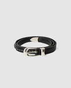 2CM Bullet Chain Belt Black Leather