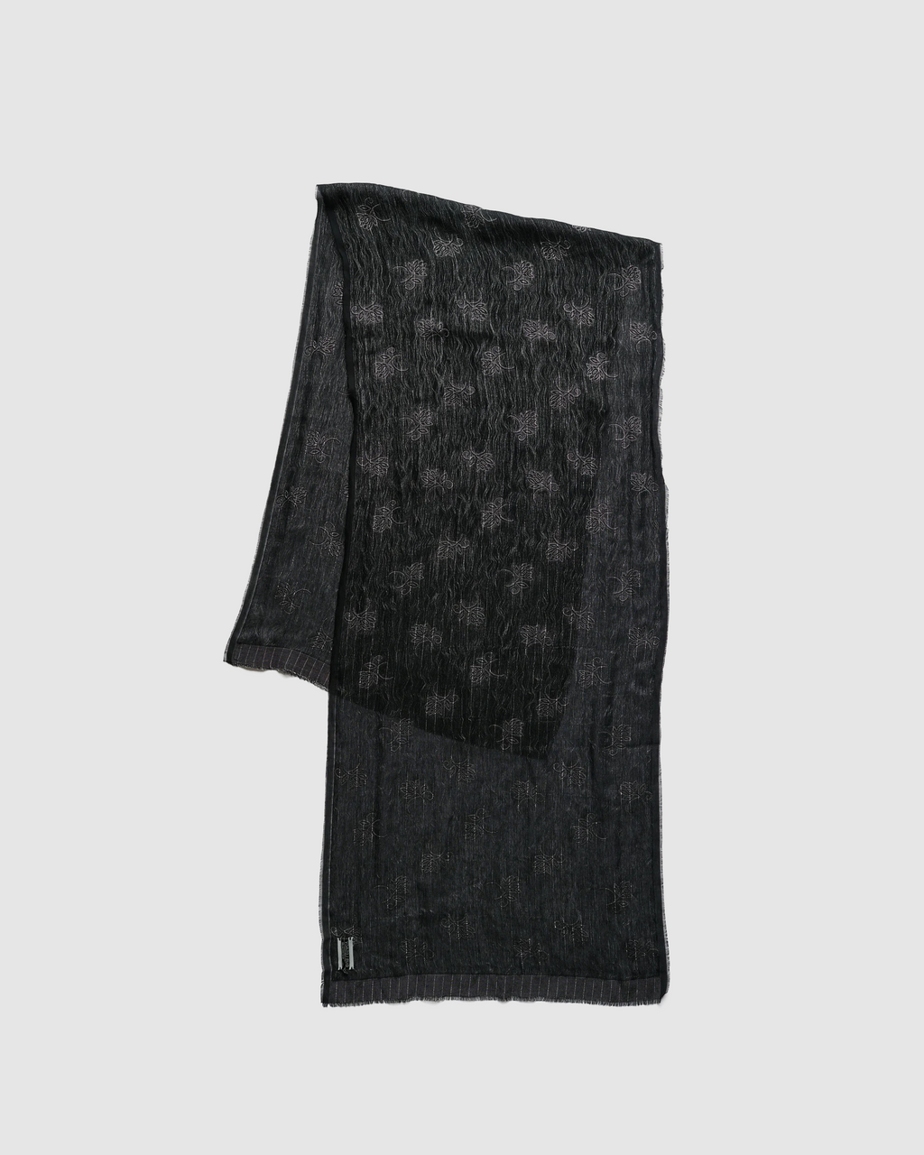 Ornate Scarf Black Alluring Cotton Jaquard
