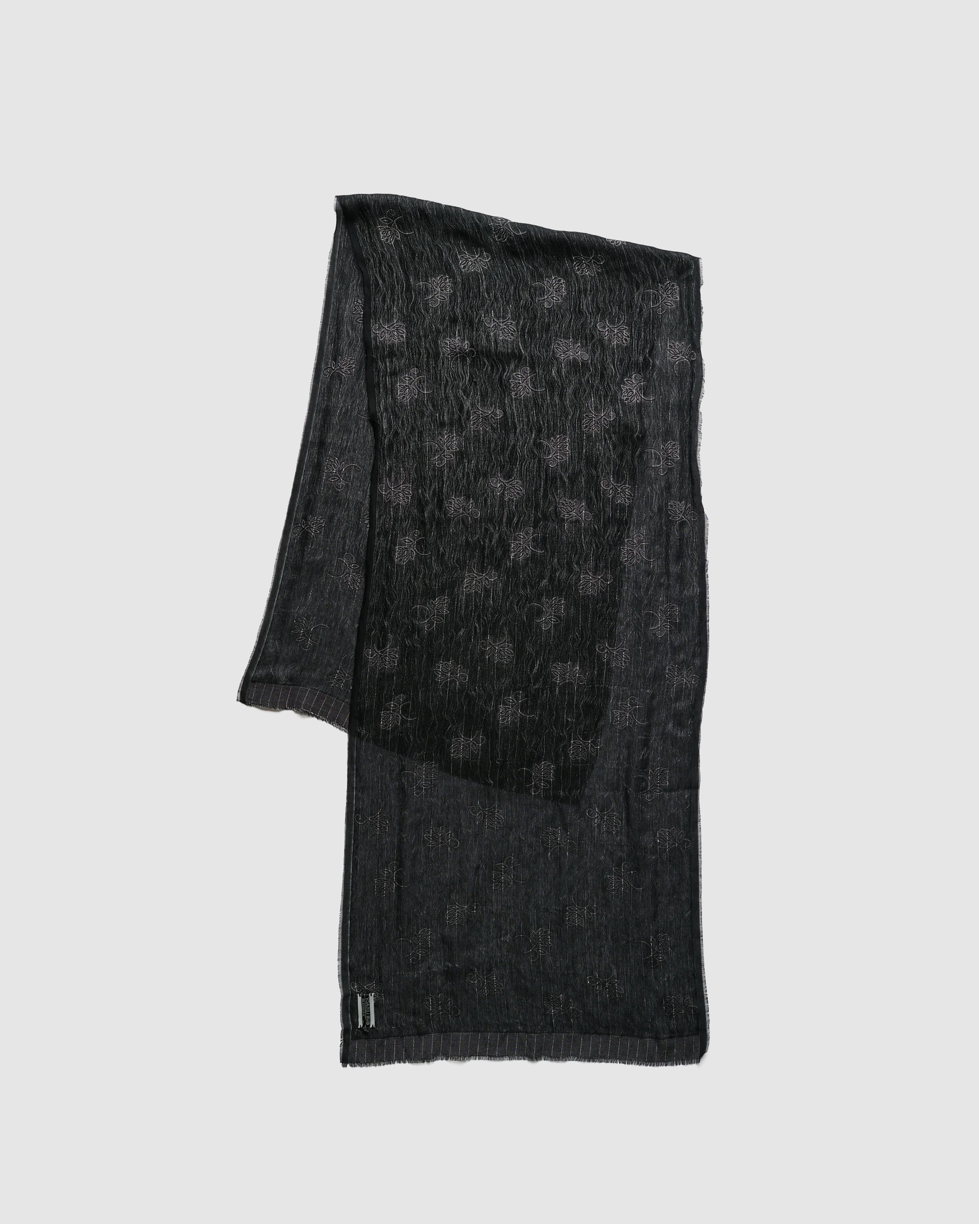 Ornate Scarf Black Alluring Cotton Jaquard