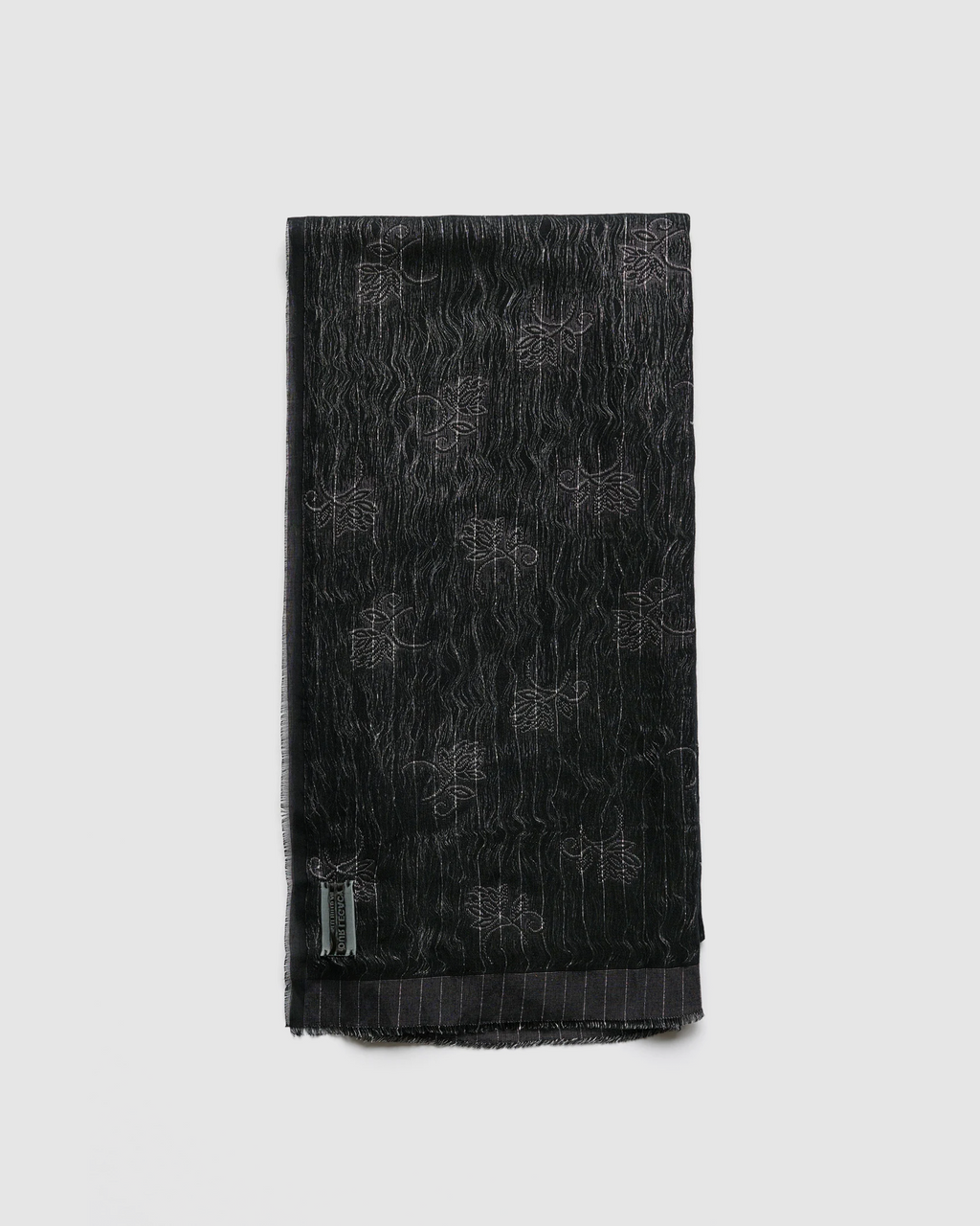 Ornate Scarf Black Alluring Cotton Jaquard
