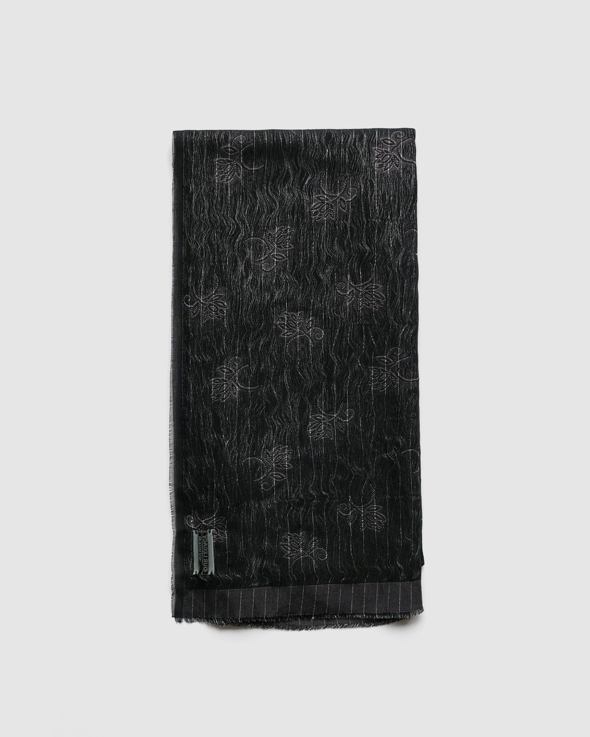 Ornate Scarf Black Alluring Cotton Jaquard