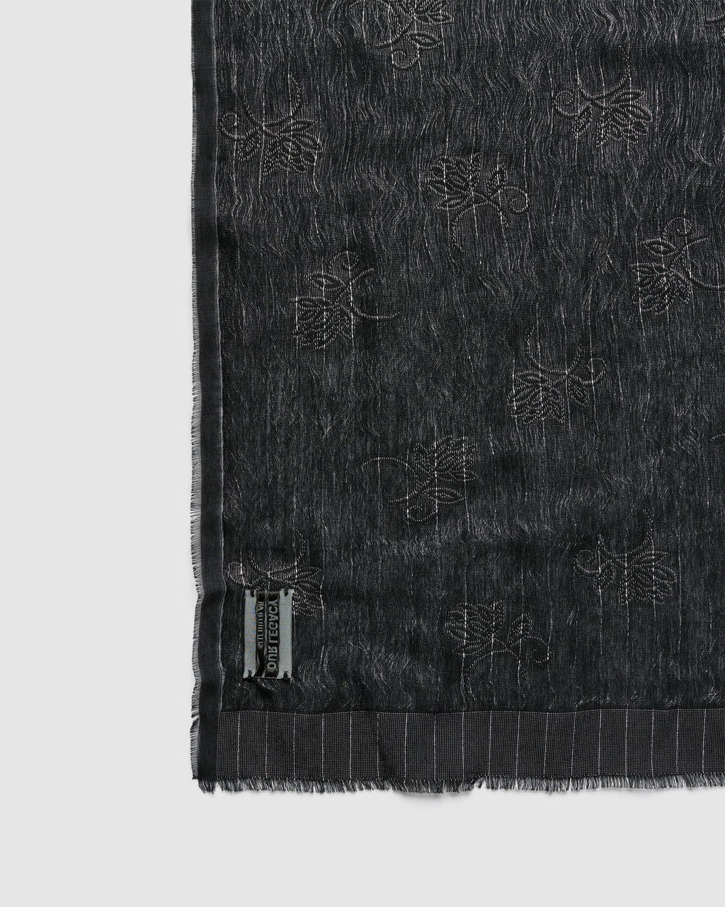 Ornate Scarf Black Alluring Cotton Jaquard