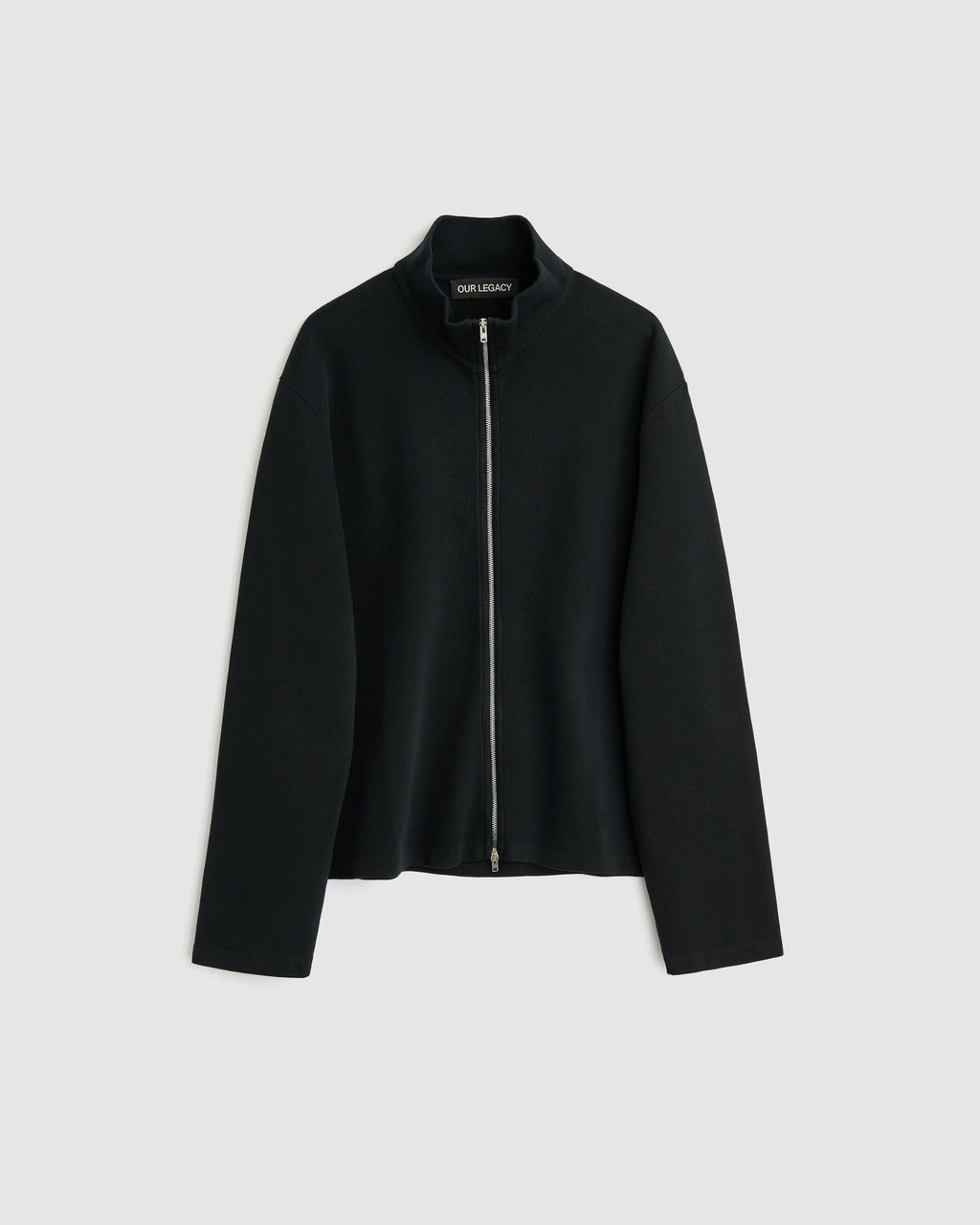 Shrunken Full Zip Black Athletic Rib