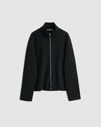 Shrunken Full Zip Black Athletic Rib