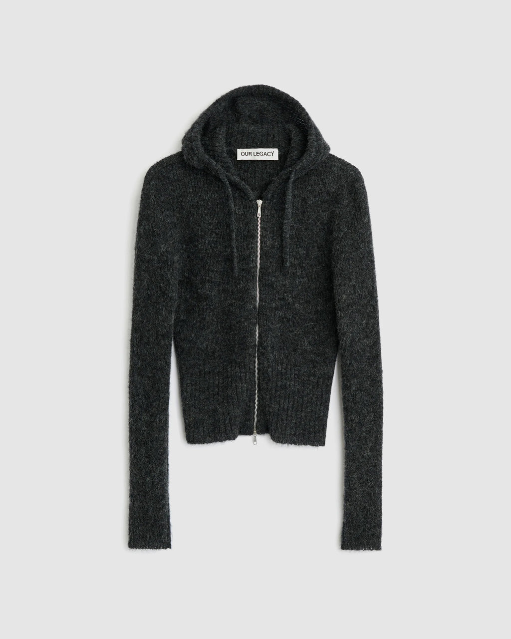Compact Hood Charcoal Melange Fuzzy Alpaca